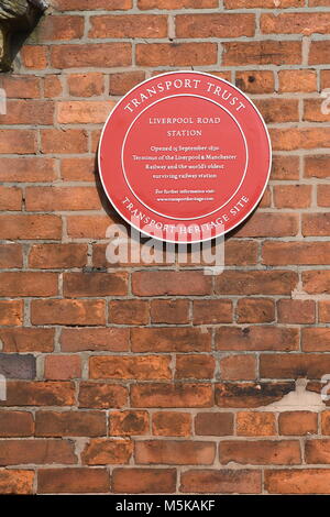 Liverpool Road station plaque Stock Photo