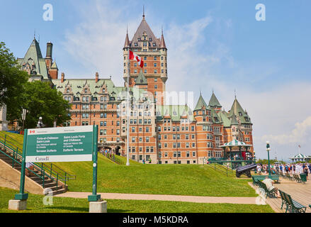 Chateau Frontenac (1893), Quebec City, Quebec Province, Canada. Five star Chateau Frontenac is one of Canada's grand railway hotels Stock Photo