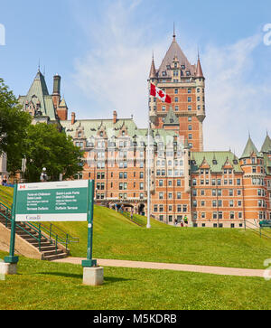 Chateau Frontenac (1893), Quebec City, Quebec Province, Canada. Five star Chateau Frontenac is one of Canada's grand railway hotels Stock Photo