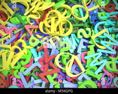 Pile of assorted colorful latin alphabet fonts Stock Photo