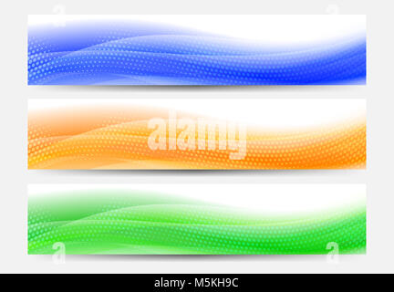 A modern set of vector Web Banner Header with Flowing Abstract Background Stock Photo