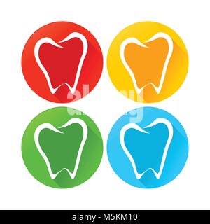 Abstract Dental Tooth Line Art Circle Modern Round Icons Vector Graphic Design Stock Vector