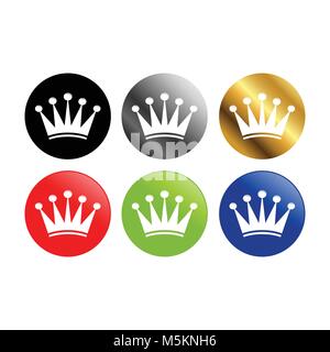 Simple Crown Round Icons Vector Graphic Design Stock Vector