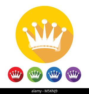 Simple Crown Flat Icons Vector Graphic Design Stock Vector