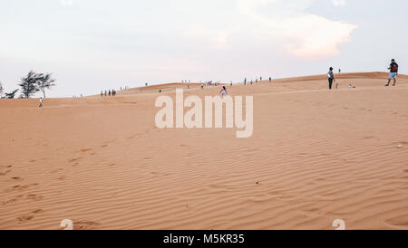 Empty sand dunes of Mue Ne in Vietnam during sunset Stock Photo