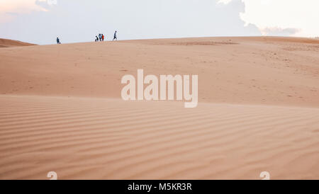 Empty sand dunes of Mue Ne in Vietnam during sunset Stock Photo