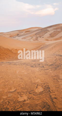 The empty sand dunes of Mue Ne in Vietnam during sunset Stock Photo