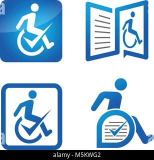 modern concept of Disable care concept on white background. Stock Vector