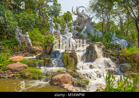 SAMUT PRAKAN, THAILAND, MARCH, 6, 2017 - The Ramayana Garden in Ancient City Park, Muang Boran, Samut Prakan province, Thailand Stock Photo