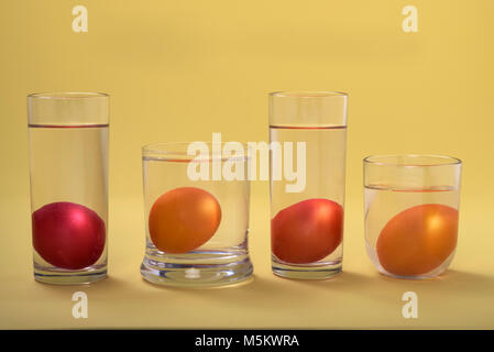 easter eggs in glass Stock Photo