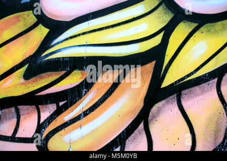 Graffiti in a wall detail Stock Photo