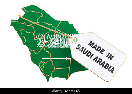 Made in Saudi Arabia concept, 3D rendering isolated on white background Stock Photo