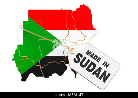 Made in Sudan concept, 3D rendering isolated on white background Stock Photo