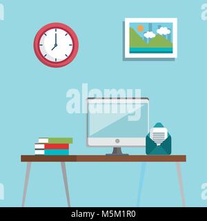 worplace location set icons Stock Vector