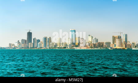 Skyline of Manama from the Persian Gulf. The Kingdom of Bahrain Stock Photo