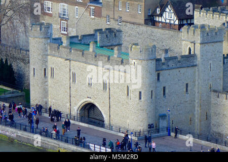 Aerial view of Tower of London, London, UK. Stock Photo