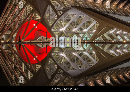 City of Arts and Sciences at night in Valencia Stock Photo