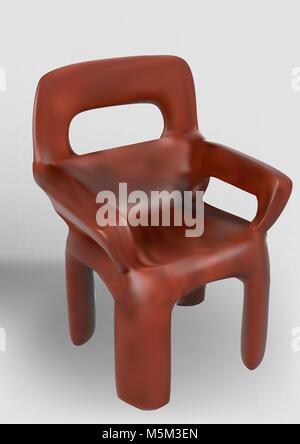 simple wooden chair on a gray background Stock Vector
