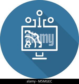 Bitcoin Mining Pool Icon. Stock Vector
