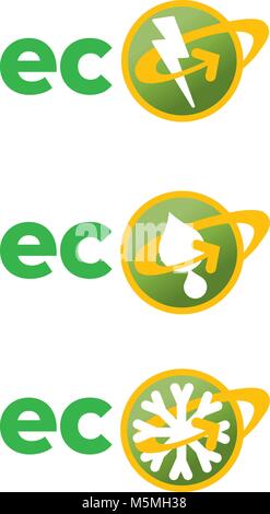 ECO icons and logo Stock Vector