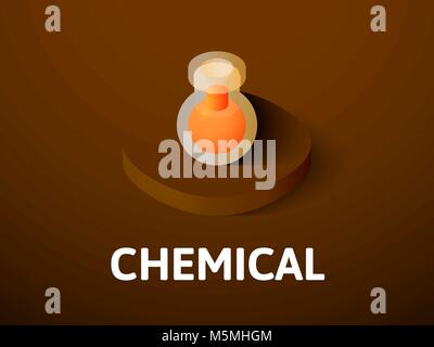 Chemical isometric icon, isolated on color background Stock Vector