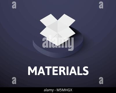 Materials isometric icon, isolated on color background Stock Vector