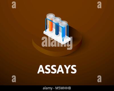 Assays isometric icon, isolated on color background Stock Vector
