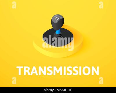 Transmission isometric icon, isolated on color background Stock Vector