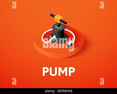 Pump isometric icon, isolated on color background Stock Vector