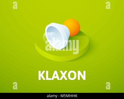 Klaxon isometric icon, isolated on color background Stock Vector