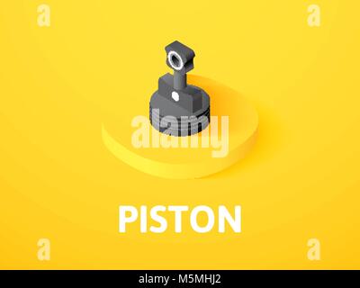 Piston isometric icon, isolated on color background Stock Vector