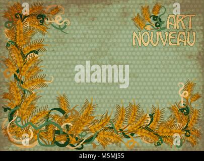 Wheaten banner in art nouveau style, vector illustration Stock Vector