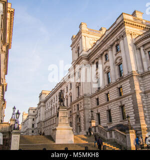 Bronze statue of Robert Clive aka Clive of India, King Charles Street, Whitehall, London. Artist John Tweed Stock Photo