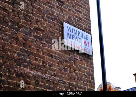 Wimpole Mews Westminster London W1 Stock Photo