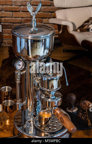 High End Espresso Machine - Barista at home Stock Photo