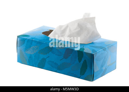 Box of white tissue on isolated white background Stock Photo