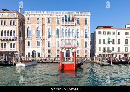 Ca Giustinian, the headquarters of La Biennale di Venezia, Grand Canal, San Marco, Venice,  Veneto, Italy which organises the exhibitions for the Art, Stock Photo