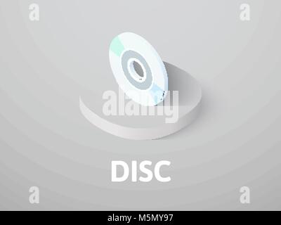 Disc isometric icon, isolated on color background Stock Vector