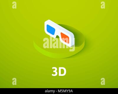 3D isometric icon, isolated on color background Stock Vector