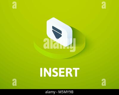 Insert isometric icon, isolated on color background Stock Vector