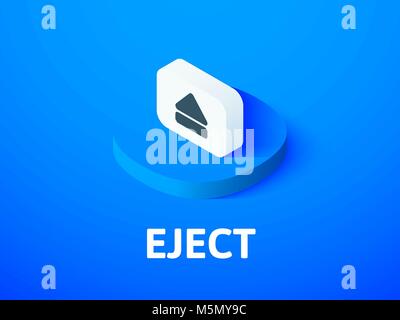 Eject isometric icon, isolated on color background Stock Vector