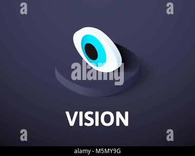 Vision isometric icon, isolated on color background Stock Vector