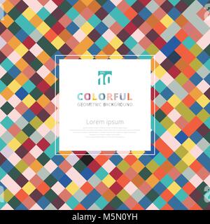 Geometric squares abstract pattern colorful with copy space. Vector illustration Stock Vector