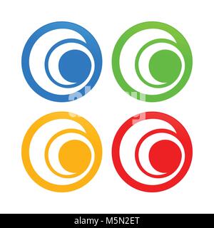 Abstract Spiral Initial G Round Icons Vector Graphic Design