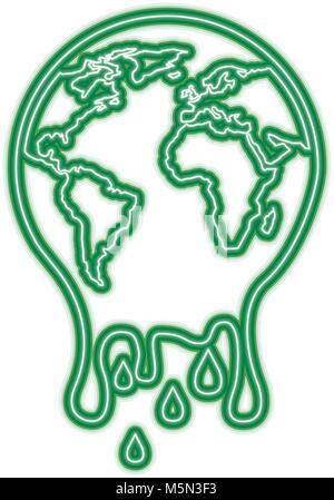 melting globe planet earth warming environment concept Stock Vector