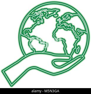 human hand holding earth globe world Stock Vector