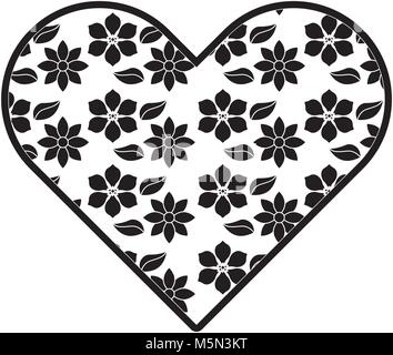 delicate heart with jasmine flower decoration Stock Vector