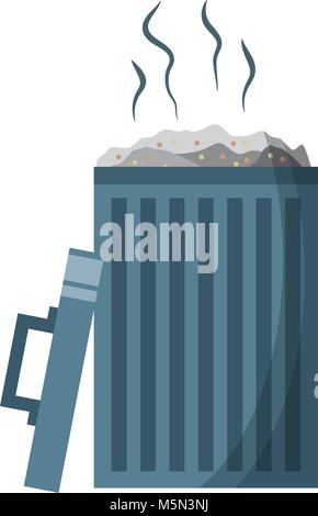 open bin with garbage cap handle Stock Vector