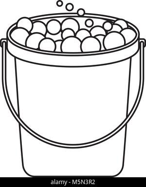 Bubble wash bucket icon outline style Royalty Free Vector