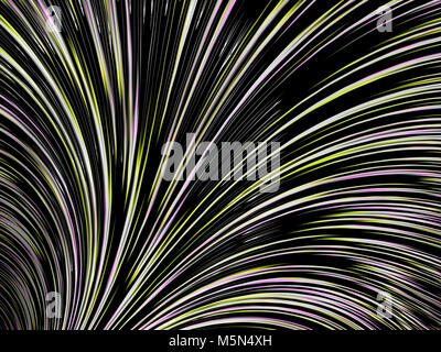 creative fractal black background with bright multicolor stripes Stock Photo